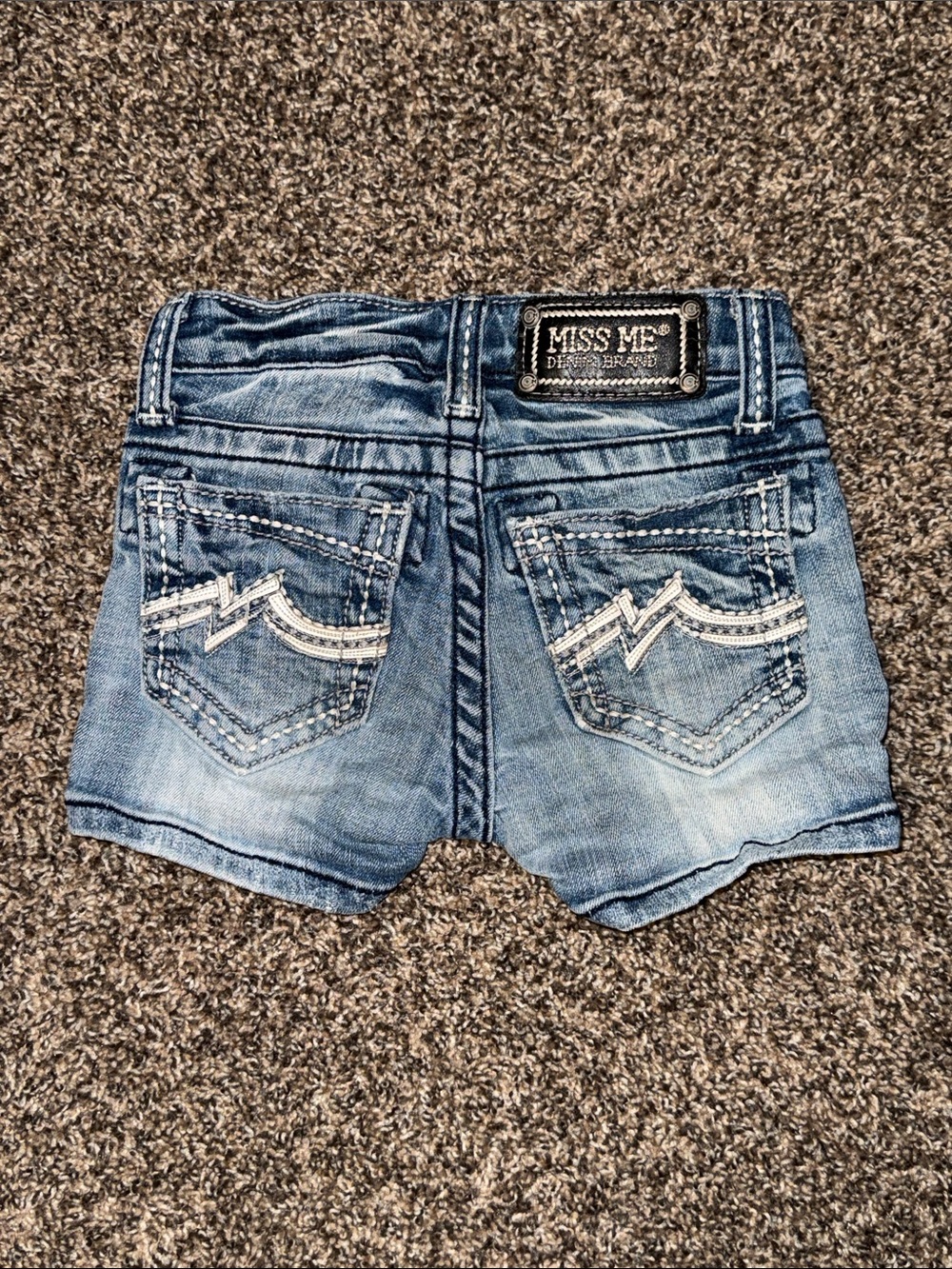 Miss Me Light Blue Distressed Denim Jean Shorts size Girls 8